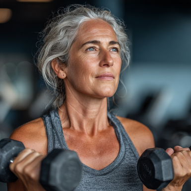 Активні люди старшого віку займаються фітнесом